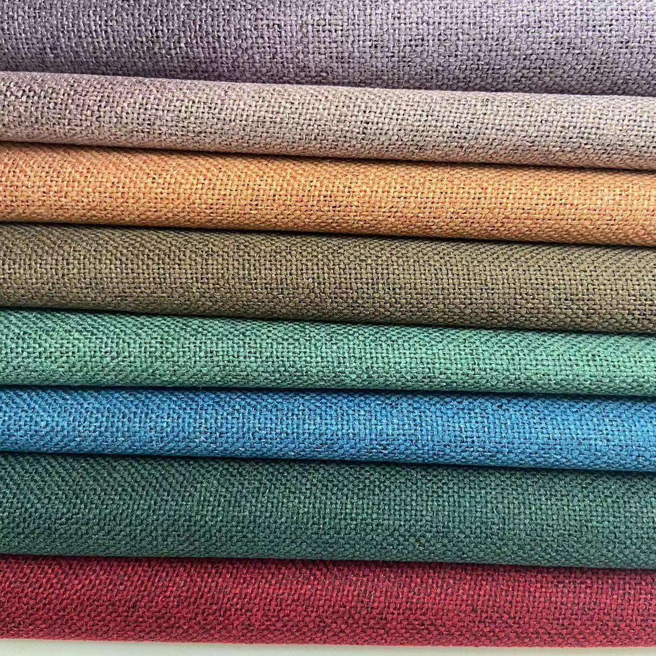 Double Sides textured linen Blackout Curtain Fabrics for the living room TMS203