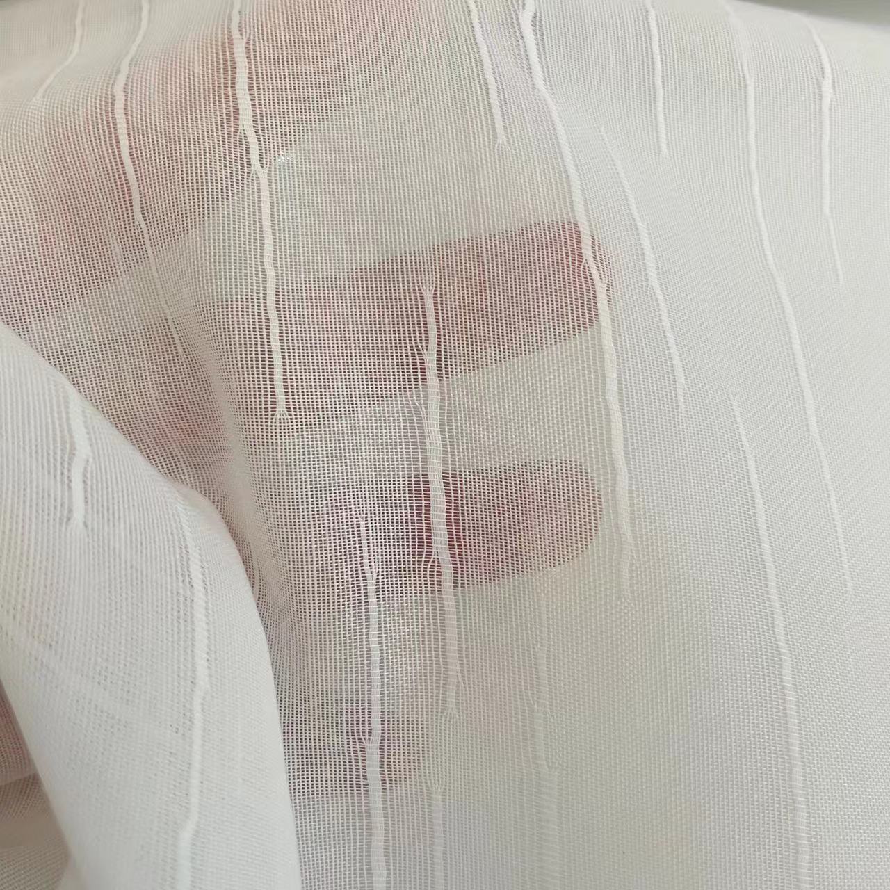 Semi Transparent  Chiffon Linen Look Sheer Curtain Fabric CH-KY0021