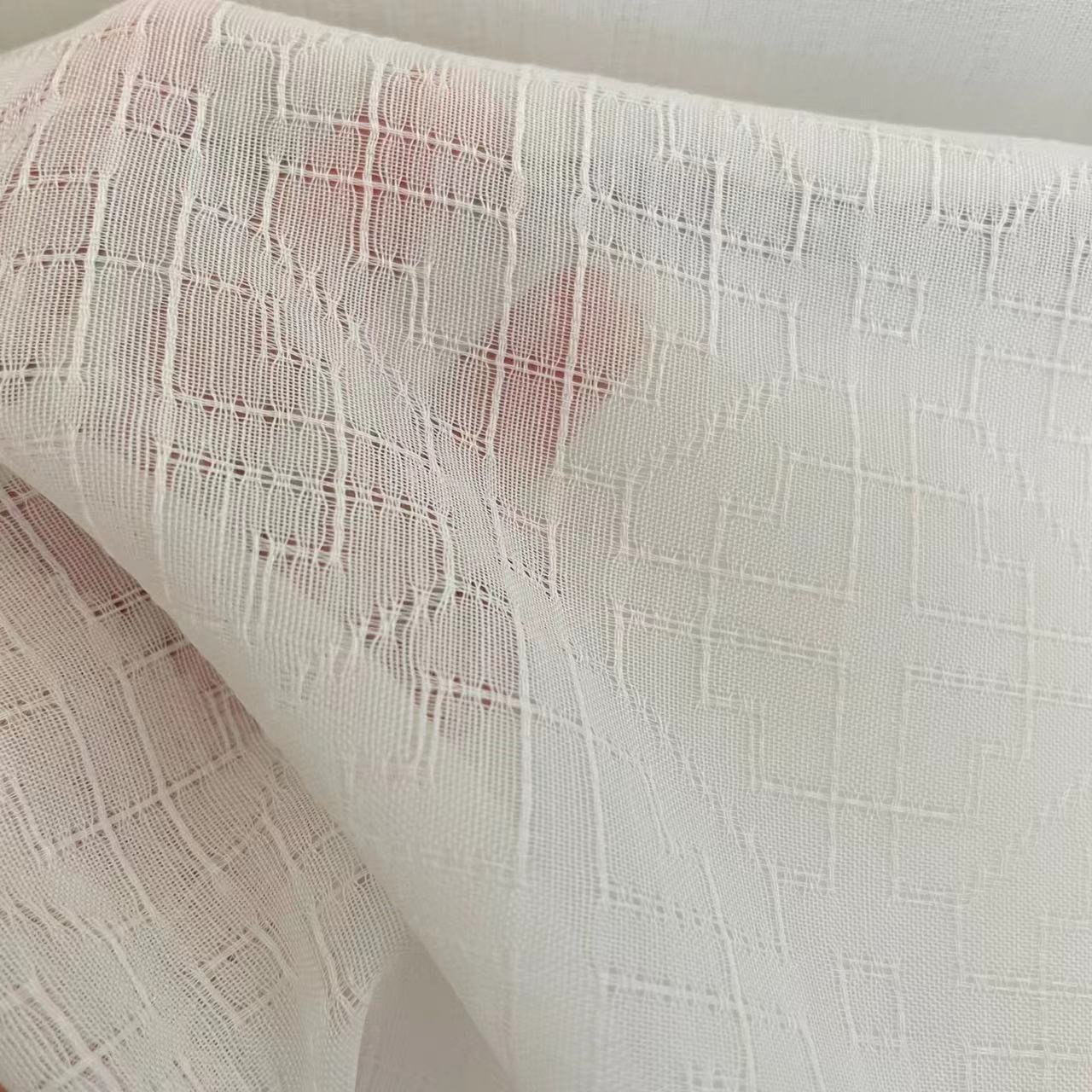 Semi Transparent  Chiffon Linen Look Sheer Curtain Fabric CH-KY0021