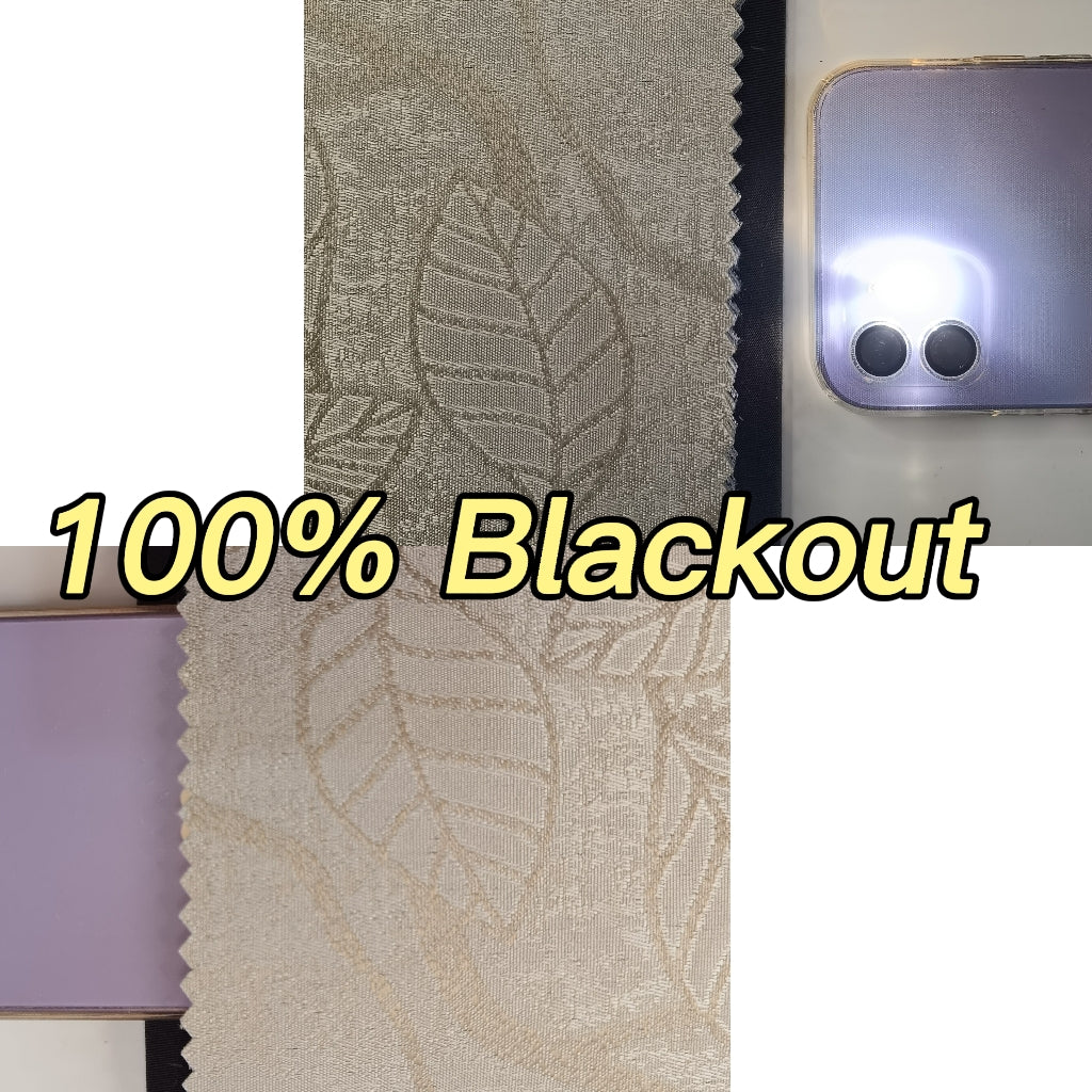 LEAF PATTERN JACQUARD BLACKOUT FABRIC